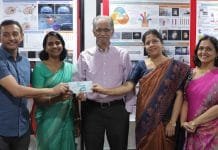 World’s first synthetic jaw-bone graft gets Government nod for clinical trial Dr. Subramanyam Iyer, Dr.Manitha Nair, Dr. Shantikumar Nair, Dr. Manju Vijaymohan, and Dr. Deepthy Menon. They are together holding the sealed bone product