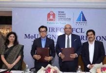 IRFC and IIFCL sign MoU to strengthen cooperation in financing railway infrastructure projects Amitabh Banerjee, Chairman and Managing Director, IRFC and Shri. Padmanabhan Raja Jaishankar, Managing Director, IIFCL during the MoU Signing Ceremony in New Delhi