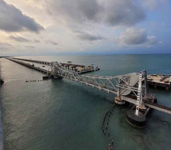 Railway-Sea-Bridge-,Rameswa Railway Sea Bridge ,Rameswaram Island