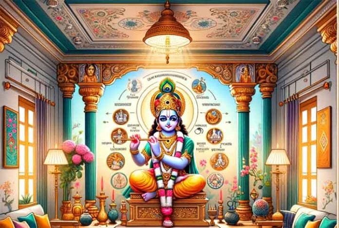 Lord Krishna idol placement