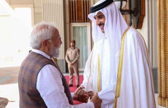 PM with the Emir of Qatar, Sheikh Tamim bin Hamad Al Thani at Doha