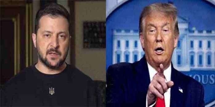 Volodymyr Zelensky and Donald Trump