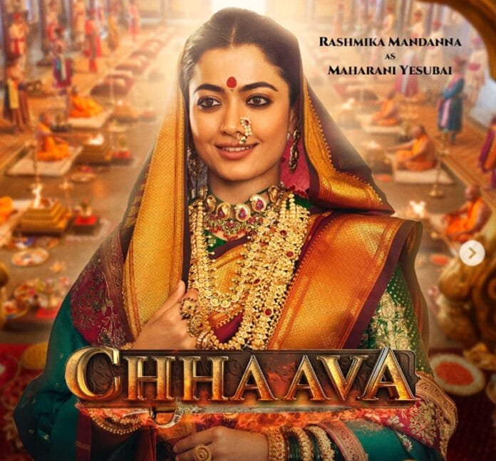 Rashmika-Mandanna-as-Mahara Rashmika Mandanna as Maharani Yesubai in 'Chhava'