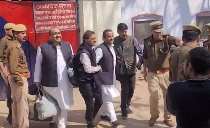 Abdullah-Azam-Khan-exits-Ha Abdullah Azam Khan exits Hardoi jail after 17 months, greeted by enthusiastic supporters.