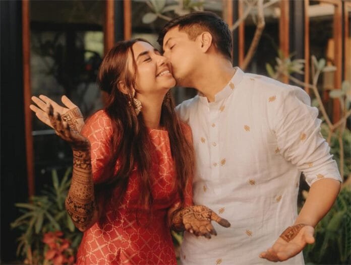 Prajakta Koli radiates joy in her exquisite bridal ensemble during the wedding ceremony