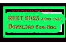 REET Admit Card 2025 Released : Download Now admit card and all details from Here for February 27th Exam REET 2025 admit card Download from Here :https://rajeduboard.rajasthan.gov.in/