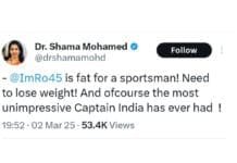 Congress Leader Shama Mohamed Sparks Controversy Over Rohit Sharma’s Fitness Comments Ahead of Champions Trophy 2025 Shama Mohamed Rohit Sharma statement