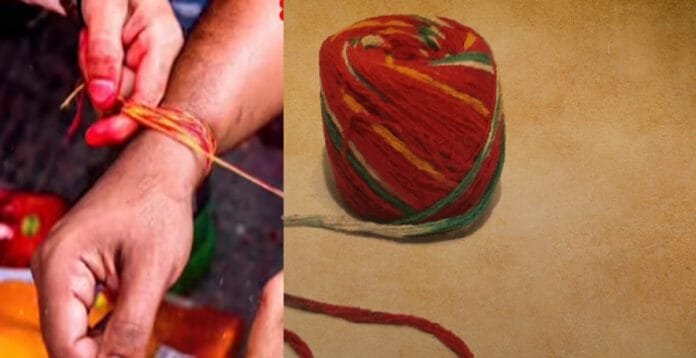 Kalava for men on right hand, women on left – know the Vedic rule