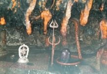 Chota Amarnath: A Hidden Shiva Shrine Nestled in the Vindhyachal Mountains Mystical cave interior of Chota Amarnath, with Naag and Naagin formations at the entrance