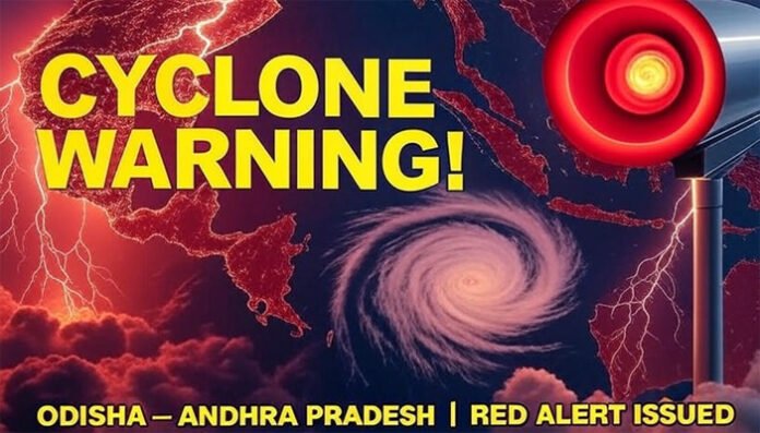 Massive-cyclone-closing-in- Massive cyclone closing in on Odisha and Andhra! IMD issues red alert, heavy rain expected, fishermen told to stay away from sea. Full updates here.
