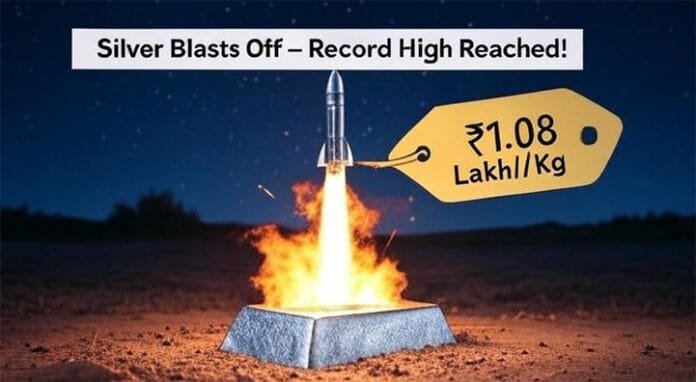 Silver Hits ₹1.08 Lakh/Kg — Record-Breaking Rally in Indian Market