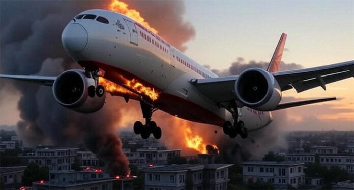 Air India Flight to London Crashes in Residential Area — 242 Passengers in Danger