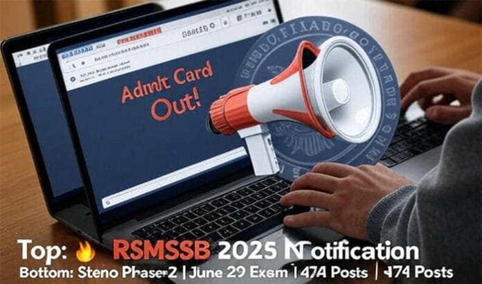 rsmssb-admit-card- RSMSSB Admit Card 2025: Rajasthan Stenographer Phase-2 Hall Ticket Releases June 26, Exam on 29th