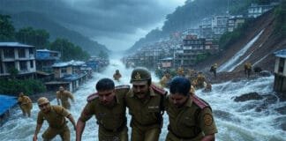Heavy Rains Batter North India: Red Alerts in Himachal & Uttarakhand, Flood Chaos Spreads Across States Flash floods sweep roads in Himachal's Chamba as relentless rains trigger red alert