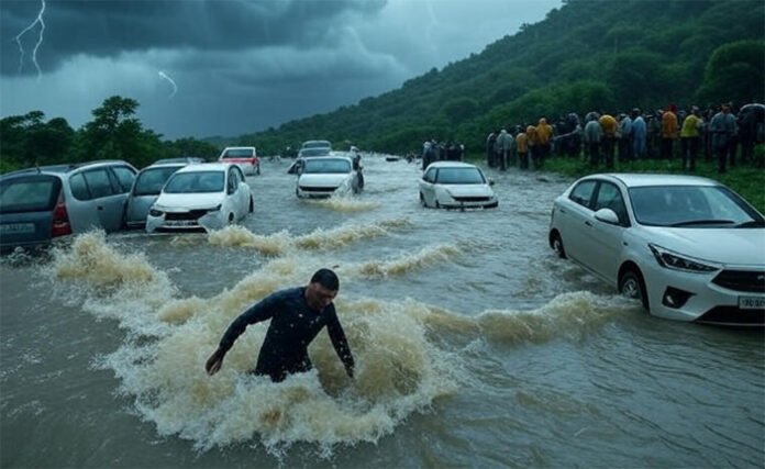 Monsoon rains flood streets across India as IMD issues heavy rain alert