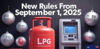 New Rules from 1st September 2025: LPG, ATM Charges, FD Rates, Silver Hallmarking and SBI Card Fees Changed