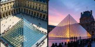 Art Heist at the Louvre Museum — A Cultural Shock Worldwide Louvre Museum glass pyramid Paris visitors queue after jewel heist, police investigation Louvre gallery crime scene