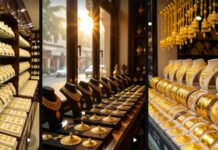Gold Slips After Record Run, But Safe-Haven Demand Keeps Bullion Firm in India Rows of gold jewellery displayed in a Mumbai shop amid price drop