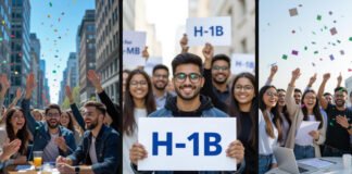 US Clarifies H-1B Visa Fee Exemptions, Offering Relief to Indian Techies and Students Students and tech workers celebrating H-1B visa fee exemptions