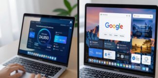 Google Unveils Gemini OS: AI-Powered Operating System Promises Revolutionary Tech Experience Google Gemini OS interface on a laptop showing AI-powered apps and smart desktop features