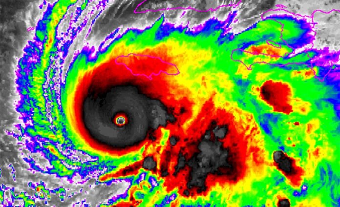 hurricane-melissa-florida-s Hurricane Melissa aerial view over Florida coast October 2025”