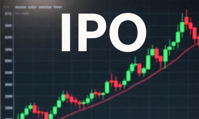 orkla-fusion-ipo-investor-r Excited investors applying for Orkla India Foods and Fusion Microfinance IPOs with stock charts showing rising demand