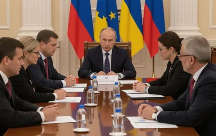 russia-ukraine-tensions-eu- EU diplomats meeting with Russian and Ukrainian officials to discuss peace negotiations in 2025
