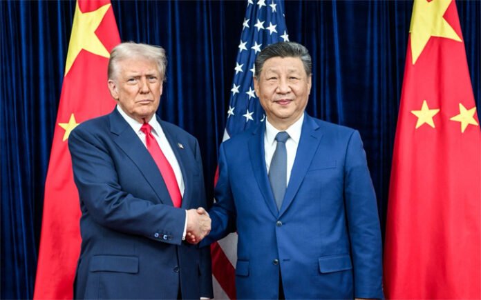 Donald-Trump-and-President- Trump and Xi Jinping meet at Seoul summit to discuss tariff rollback and one-year trade truce, November 2025