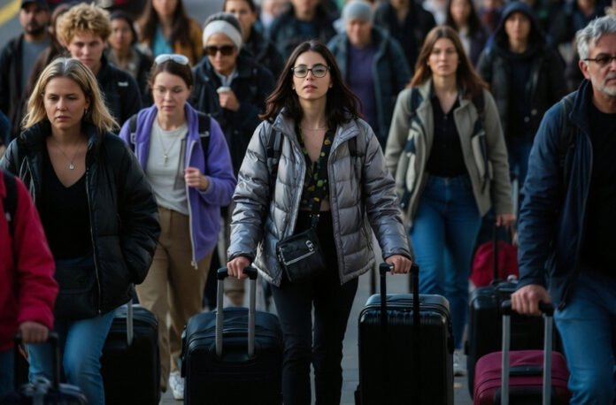 Crowded airports and highways as a record 55 million Americans travel for Thanksgiving 2025.