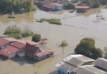 Cyclone Ditwah Ravages Sri Lanka; India Launches ‘Operation Sagar Bandhu’ in Massive Relief Push Aerial view of flooded Sri Lankan coastal towns after Cyclone Ditwah landfall.