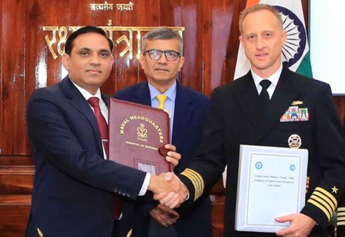 MH-60R Seahawk helicopter used by the Indian Navy during maritime operations.