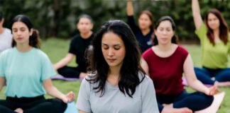 India Sets 3 Guinness World Records Under ‘Swasth Nari’ Campaign — A Triumph of Women’s Health and Unity Thousands of women performing yoga during India’s Swasth Nari campaign event 2025.” Image: Guinness World Records certificate ceremony