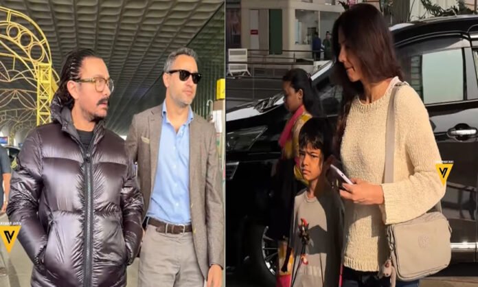 Aamir Khan with nephew Imran Khan and family at Mumbai airport for New Year 2026 vacation, December 2025