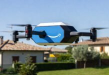 Amazon Halts Drone Delivery Plans in Italy Due to Regulatory Challenges Amazon Prime Air MK30 drone in flight delivering a package
