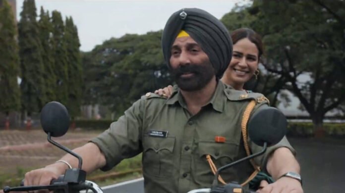 Sunny Deol in Border 2 with soldiers, patriotic war film scene