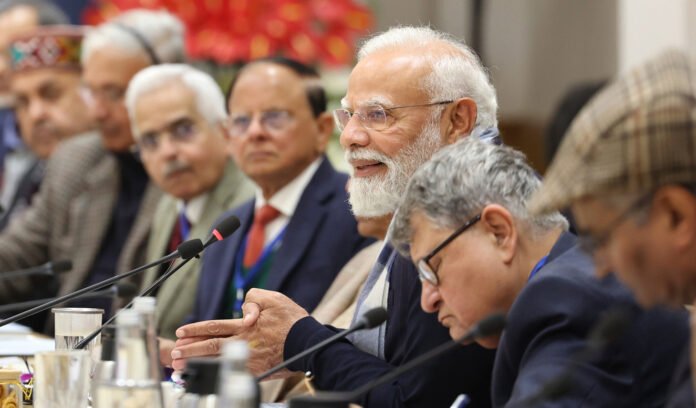 PM Narendra Modi chairs pre-Budget 2026 meeting with economists at NITI Aayog in New Delhi