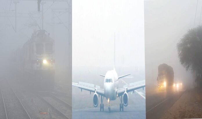 Dense fog disrupts train, bus, and flight services in Lucknow amid severe cold wave conditions