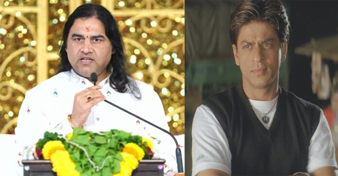 Devkinandan Thakur addressing audience during religious discourse on KKR IPL controversy 2025