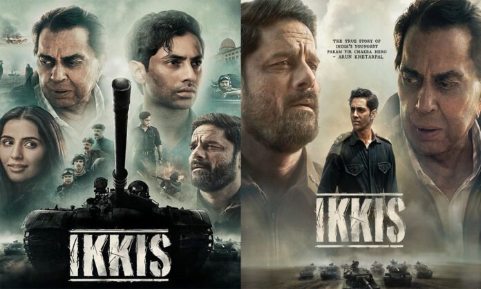 dharmendra-final-film-ikkis Dharmendra and Agastya Nanda at Ikkis special screening, Bollywood actors on red carpet