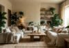 Top Home Decor Trends of 2025: Warm Minimalism and Biophilic Design Dominate Interiors Cozy living room embodying 2025 warm minimalism and biophilic design with indoor plants, natural wood furniture, linen sofa, and earthy tones