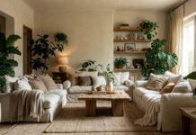 Top Home Decor Trends of 2025: Warm Minimalism and Biophilic Design Dominate Interiors Cozy living room embodying 2025 warm minimalism and biophilic design with indoor plants, natural wood furniture, linen sofa, and earthy tones
