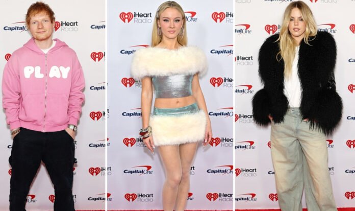 iheartradio-z100-jingle-bal Top artists perform on stage during the iHeartRadio z100 Jingle Ball 2025 at Madison Square Garden, celebrating music and the holiday season.