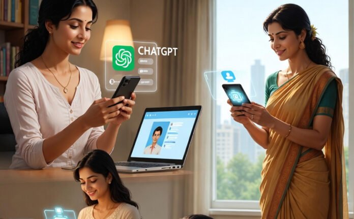 Indian women using AI tools like ChatGPT to manage household tasks