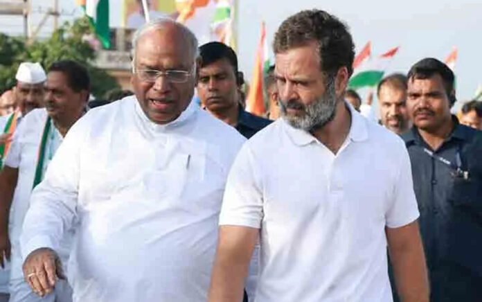 Congress president Mallikarjun Kharge addressing media on Save MGNREGA campaign
