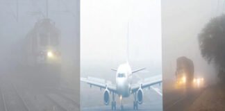 Dense Fog Disrupts Rail Services Across North India; Vande Bharat, Rajdhani, Shatabdi Trains Run Late Dense fog affecting train operations at a railway station in North India