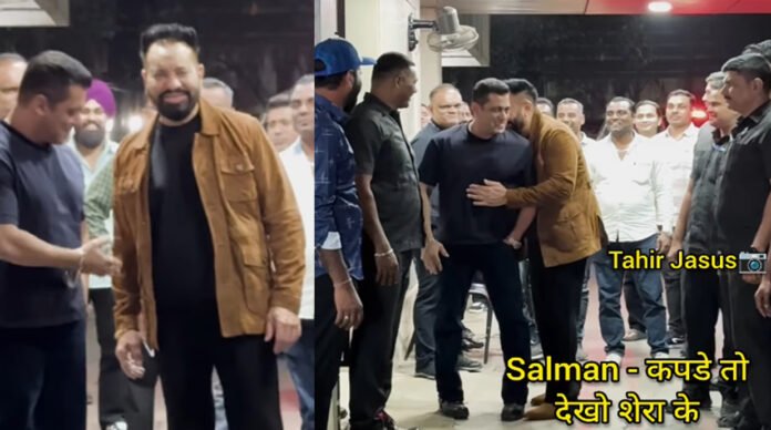 Salman Khan shares a playful moment with bodyguard Shera at anniversary party