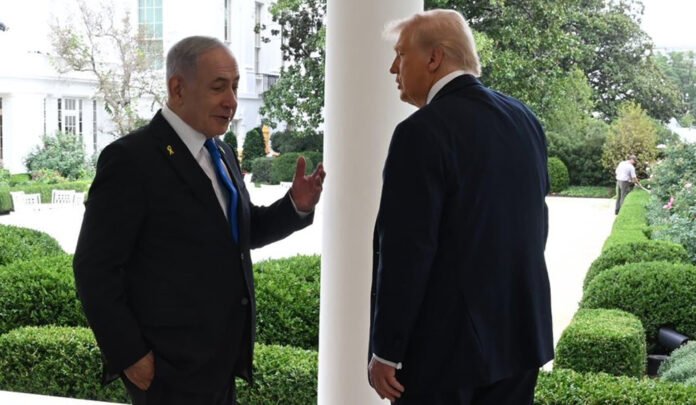 Donald Trump and Israeli Prime Minister Benjamin Netanyahu meet at Mar-a-Lago in Florida to discuss Gaza peace efforts and the West Bank situation.