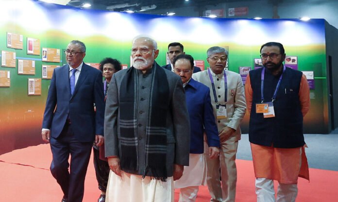 PM Modi and WHO chief Dr Tedros at WHO Global Summit on Traditional Medicine in New Delhi