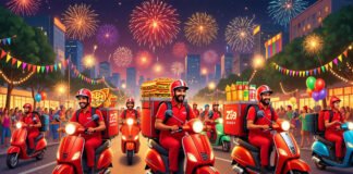 Zomato, Swiggy End Gig Workers’ Strike With New Year Pay Boost for Delivery Partners Zomato and Swiggy delivery partners collecting food orders during New Year Eve peak hours in India