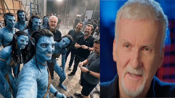 James Cameron on the set of Avatar during filming